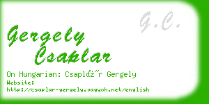gergely csaplar business card